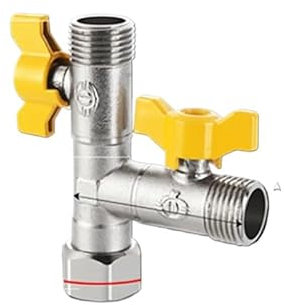 Raccords de 1,27 cm entièrement plaqué cuivre 3 voies 4 voies robinet d'angle à gaz sphérique chauffe-eau interrupteur shunt sortie conversion (C)