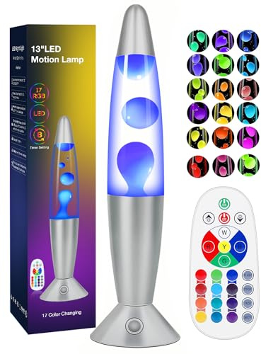 17 Colors Changing LED Liquid Motion Lamps with Remote - 13.5 Inch Liquid Night Light for Adults Teens, Relaxing Ambient Lighting for Home Décor, Valentine's Day Party Christmas Gifts for Women Men