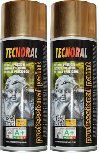 NESPOLI Bombe de peinture aérosol Or Brillant (Lot de 2)