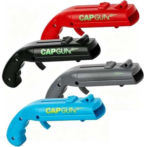 4 Stück Cap Gun Flaschenöffner Pistole,Lustige Schuss Flaschenöffner mit Kronkorken-Spiel,Biergeschenk für Männer,Party & Bar Zubehör,Home Shooter