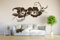 INDIGOS UG - Wandtattoo Wohnzimmer - Wandaufkleber Hibiskusblüte - Hibiskus - 120cm x 64cm - braun - Aufkleber Kinderzimmer Schlafzimmer Küche Badezimmer Büro Dekoration