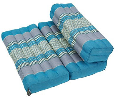 Handelsturm Faltbares Meditationskissen, Meditationssitz für Verschiedene Meditationstechniken, als Zafu und Zabuton, für Anfänger geeignet mit Fester Füllung aus Kapok, Thai Style blau