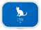 4youDesign Personalisierte blaue Brotdose -KATZE Silhouette- mit Namen – inkl. Bento-Box & Gabel für Schule & Kindergarten, Geschenk für Kinder (Blau)
