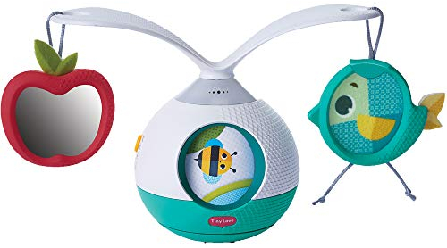 Tiny Love 2-in-1 Tummy Time Musical Mobile, 360° drehbares Mobile Baby mit Musik & Licht, 0+ Monate, Mobile für Kinderwagen, Musik-Mobile Baby elektrisches , 3 Musik- & Geräuschmodi, Meadows Days