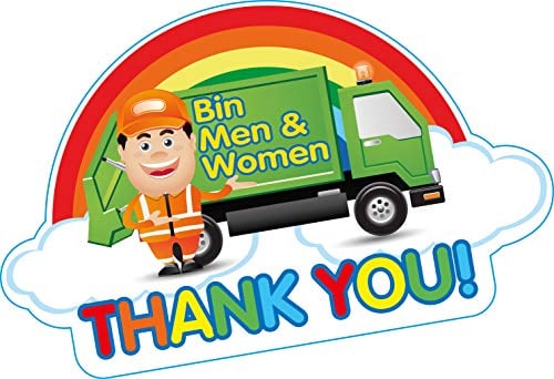 Rainbow Window/Wall/Bin Vinyl Sticker Thank You BIN Men & Women 200mm Wide