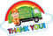 Rainbow Window/Wall/Bin Vinyl Sticker Thank You BIN Men & Women 200mm Wide