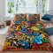 AYMAING Bettwäsche Set Mikrofaser Schlafzimmer Bettwäsche-Set 3D Graffiti-Kunst Bequemer Kissenbezug Bettbezüge Bettbezug 3 Stück mit Reißverschluss Schließung