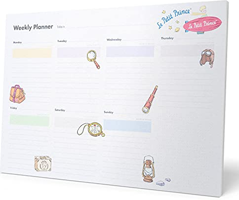 Grupo Erik Wochenplaner Block A3 - Terminplaner A3 der Kleine Prinz Schreibtischunterlage Kinder und Erwachsene - Kalender Planer Tischkalender ohne Datum
