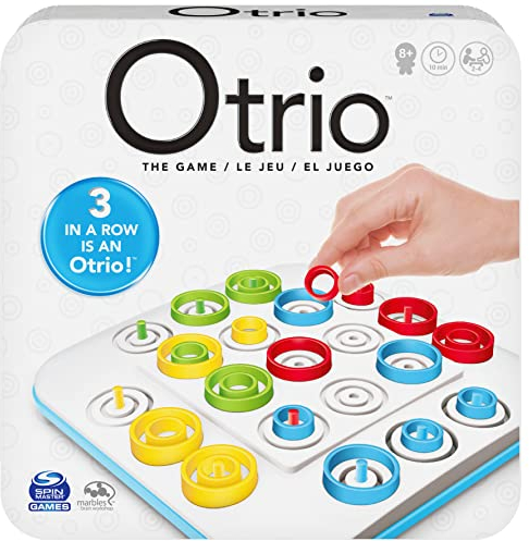 Otrio - Nouvelle Édition du Jeu de Société Stratégique pour la Famille - Alignez Les Pions dans Une Version Modernisée du Morpion sous Forme de Jeu de Plateau - Multijoueurs - Jouet Enfant 8 Ans et +