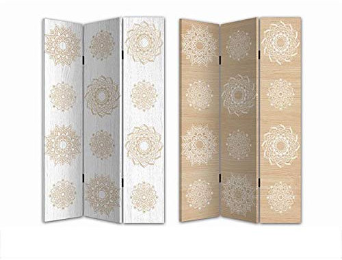 HTI-Line Paravent Mandala Raumteiler Sichtschutz Trennwand Natur