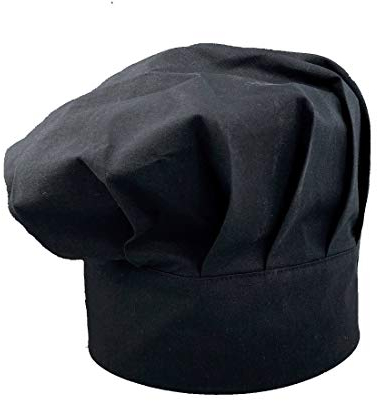 Pet-Jos Kochmütze Unisex Kochmütze aus Baumwolle Küche Chef Hotel Restaurant Gastro-Hüte Einstellbar für Männer, Frauen, Kochen, Schwarz