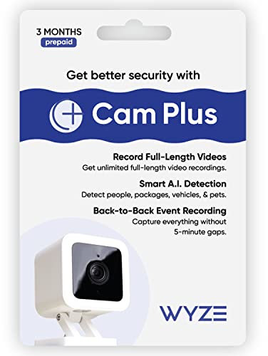 WYZE Cam Plus 3 Month Subscription (Packaging May Vary)