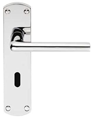 Serozzetta Eden Door Handles on Backplate - Lock (57mm c/c) - Polished Chrome