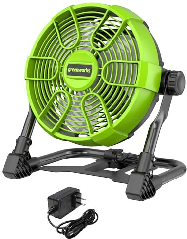 Greenworks 40V 10 (5-Speed) Fan (500 CFM), Hybrid (AC/DC), AC Charger Included - Battery Not Included