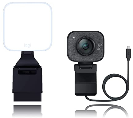 Logitech for Creators Litra Glow + StreamCam Streamer Bundle – Die ultimative Lösung für tolle Kamerabilder, schnell - Schwarz