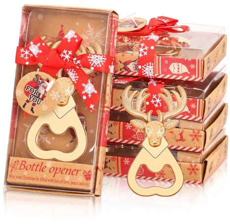 24 Stück Rentier-Flaschenöffner für Hochzeit, Brautparty oder Babyparty, Party, Geschenke für Gäste, Weihnachtsdekoration, Souvenirs, mit individueller Verpackung