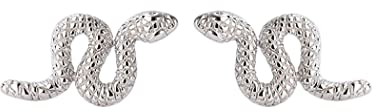 SLUYNZ S925 Sterlingsilber Punk Schlange Ohrstecker für Frauen Männer Damen Schlange Helix Ohrstecker Knorpel Kreuzstreifen Offene Schlangenohrringe (A-Silver)
