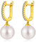jiamiaoi Perlenohrringe Gold Hängend Gold Ohrringe Damen Creolen mit Perlen Echte Perlenohrringe Haengend Ohrringe Gold Hängend Creolen Gold Perle Hängende Ohrringe Gold Perlen Ohrringe Silber