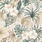decomonkey Fototapete selbstklebend Tapetenrolle 10 m Tapete Vliestapete Deko Panel Modern Design Wanddeko Wohnzimmer Schlafzimmer Wandtapete | Pflanzen Laub Grau Natur Blätter Beige Monstera Palme