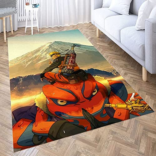 TONATO Lebendiger Teppich/japanischer Anime Teppich Wohnzimmer 3D Akatsuki Großer Bereich Warmer Teppich Kinder Schlafzimmer Dekor Anti-Rutsch-Bodenmatte.,80 * 120cm
