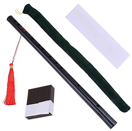 MILISTEN Schwarze Pfeife Traditionelle Handgemachte Dizi Kartoffelflöte Musikinstrument Für Holzblasinstrumente Flöte Dizi d Tonart Querflöte Musical Flöten Hölzern Schleife Student Indien