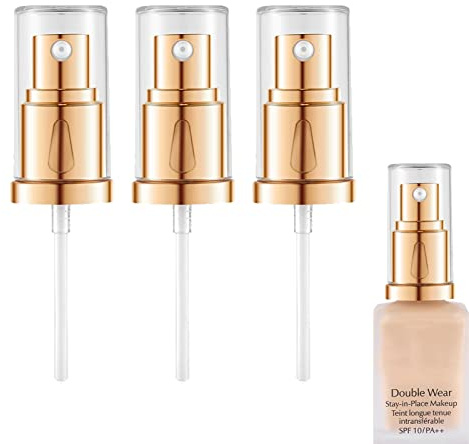 Foundation Pump for Double Wear, 3 Pcs Replacement Foundation Pump Makeup Pump Cosmetic Liquid Pump Replacement Tool for Double Wear Foundation 3PC (Gold)