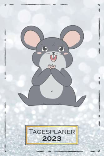 Tagesplaner 2023: Maus, Tier | A5 (6x9) | Softcover | 1 Woche auf 2 Seiten | mit Monatsübersicht & Kontakttabelle | Tiermotiv | qd2
