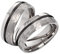 Paar Trauringe aus Titan und Carbon mit 5 Diamanten, Partnerringe, Eheringe, Hochzeitsring (Gravur/Etui/Garantie) 9046