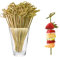 Bekecidi Bamboo Cocktail Sticks, 100 PCS Bamboo Knot Skewers Mini Food Picks Fruit Sticks Toothpicks Cocktail Sticks for Drinks, Canapes, Appetizers Party Supplies 12cm (Green)