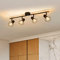 Eofiti Deckenstrahler 4 Flammig E14 Deckenleuchte Strahler Schwarz Schwenkbar Deckenlampe Spot aus Metall Retro Spotleuchten Spotbalken für Schlafzimmer Küche Flur max. 28 Watt Ohne Leuchtmittel