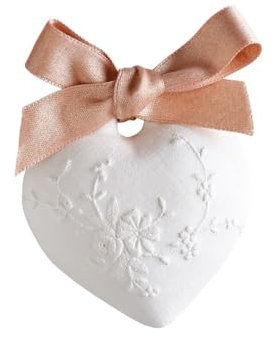 Mathilde M. Décor parfumé Cœur brodé - Rose Élixir