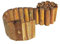 Staccionata bordura in legno impregnato recinzione per aiuole giardino cm 200 x 30 H
