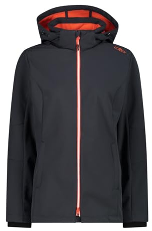 CMP - Damenjacke mit Kapuze und Reißverschluss, Anthrazit-Mohn, XL