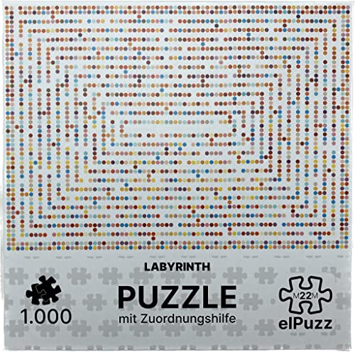elPuzz „Labyrinth“ Puzzle 1000 Teile, 68 x 48 cm, Zuordnungshilfe mit Koordinaten auf der Rückseite und Koordinatenstreifen zum Finden der Position. Jeder kann das Puzzle lösen!