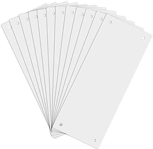 Leeres Aluminiumschild – Schild-Rohlinge – Weiß – 25 cm Höhe, 10 cm Breite, Aluminium – 12 Stück (24 x 10 cm, weiß-12 Stück)