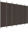 vidaXL Raumteiler, 6 Paneele, braun, 300 x 200 cm, Polyestergewebe und Eisenrahmen, Bodenmontage, modernes faltbares Design für Privatsphäre und Dekoration