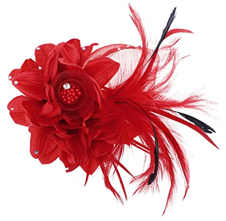 minkissy Broche Fleur Artisanale Rouge Vif En Tissu Léger, Épingles à Cheveux à Fleurs, Accessoire Mode Pour Femmes Et Filles, Usage Quotidien Et Occasions Spéciales