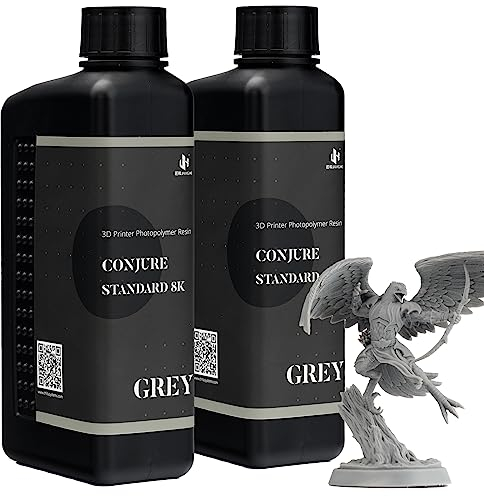 Chitu Systems 2Kg Conjure Standard 3D-Drucker-Harz,Upgraded schrumpfungsarmes 405nm UV-härtendes Standard-Photopolymer-Harz, schnellhärtendes Hochpräzisionsharz für LCD/DLP/MSLA 3D-Druck (Grau, 2000g)