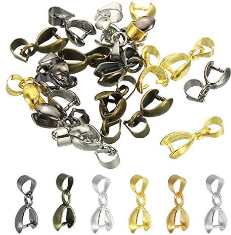 PATIKIL Pendentif Bail Agrafes, 20pcs 5X14mm Métal Pendentif Connecteur Fermoir Boucle pour joyau Confection Apprêts Boucles Oreilles Bracelets DIY Artisanat, Multicolore
