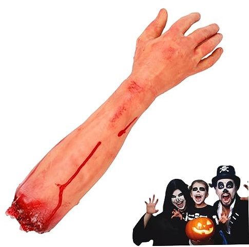 Accessoires D'halloween Faux Bras Humains Mains Séparées Partie Du Corps Halloween Réaliste Effrayant Vinyle Décoratif Bras Séparé Halloween Prop Décorations Pour Haunted House Trick Côté Aléatoire