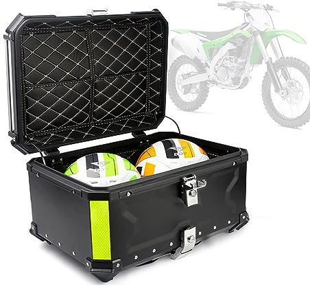 FUYAO Motorradkoffer Alu Top Case Für Roller 45L 55L 65L 80L 100L universal, Wasserdicht Motorrad Topcase Gepäckträger Koffer Helme Motorrad Mofa Quad
