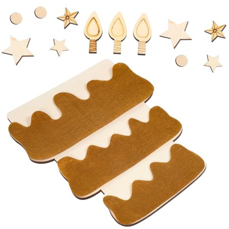 TOPBATHY Alles Zum Geburtstag Dekorationen Holz Kuchen Wandaufkleber Baby Dusche Foto Requisite Für Indoor Wandkunst