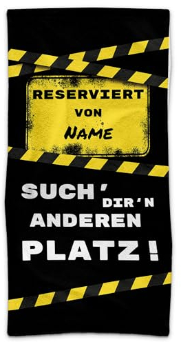 PR Print Royal Personalisiertes Handtuch mit Spruch - Reserviert, such dir n anderen Platz - mit Name bedrucken | Badetuch selbst gestalten, Persönliches Fotogeschenk für Familie, Freunde, 100 x 50 cm