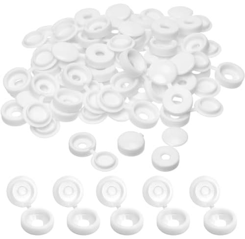 100 Pièces Bouchon à Vis en Plastique, Cache vis Blanche Bouchon vis en Plastique pour Couvrir Les Vis