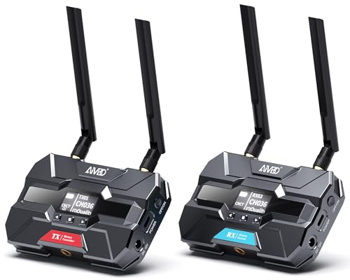 HDMI sans Fil Vidéo Transmetteur et Récepteur Pro - Jusqu'à 6 RXs, Prise en Charge HDMI Loopout/écran OLED/3 Chargements, pour Laptop,Moniteur,Photographie,Projecteur,Tournage,Télévisions 656FT