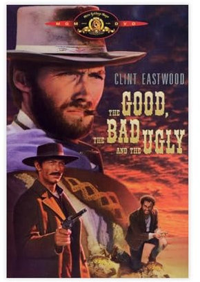 ahnld Filmposter The Good, The Bad And The Ugly Clint Eastwood, klassisches Western-Film-Poster, Schlafzimmerdekoration, Landschaft, Büro, Raumdekoration, Geschenk, 50 x 75 cm