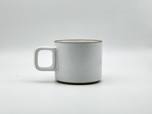 CeramXIEXI Handmade Ceramic Coffee Mug – Minimalist White Stoneware Cup, 350ml, Square Handle Design, Rustic Pottery Tea Mug, Gift for Coffee Lovers