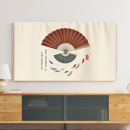 Couverture Anti-poussière De Tv De Peinture De Paysage, Couverture D'affichage De Tv De 22-75 Pouces à L'intérieur Lcd Led Protecteur D'écran De Tv Couverture De Moniteur Incurvée/p(Size:22IN,Color:A)