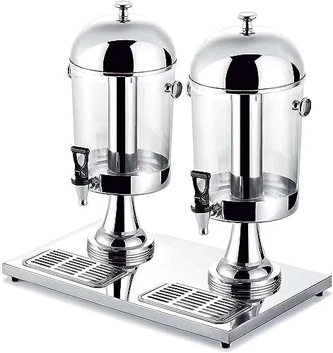 WOTZOV Kaltgetränkeautomat, Saftbehälter aus Edelstahl mit Zapfhahn, 8/16/24 l automatischer Getränkespender, für Partys und Catering,Silber 16L