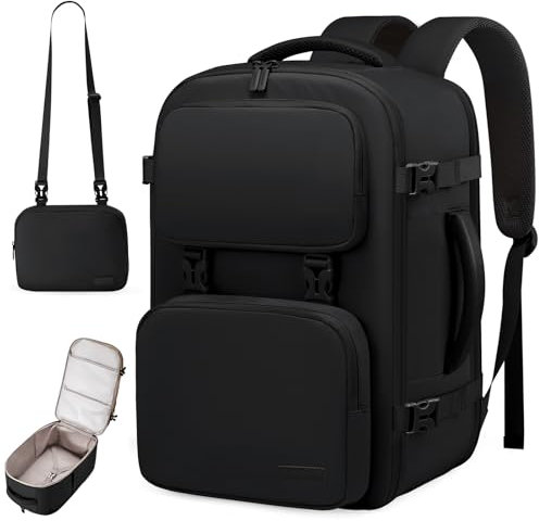 LOVEVOOK Handgepäck Rucksack Flugzeug 40L Reiserucksack Damen Herren Groß 17.3 Zoll Laptop Travel Backpack Women Carry On Cabin Luggage Bag Weekender Duffle Bag für Urlaub Business Freizeit